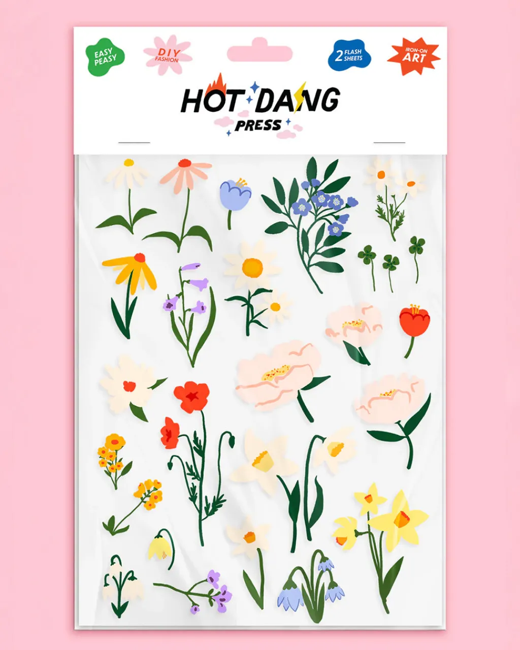 Hot Dang Press Iron-On Sheet Set Flowers Always Sale