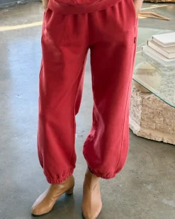 Le Bon Shoppe French Terry Balloon Pants - Coral Red Hot
