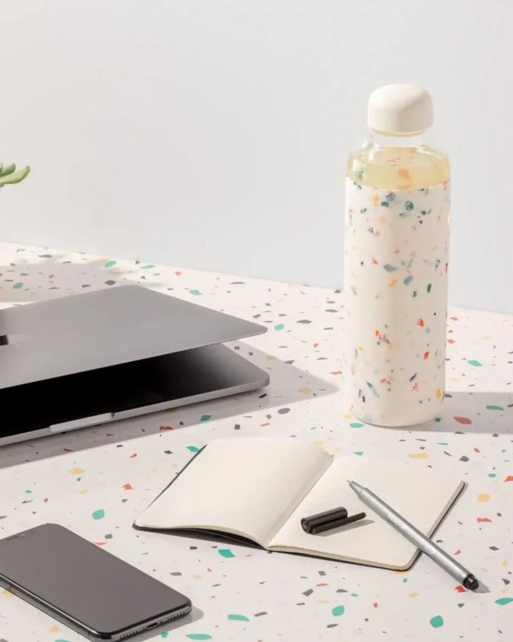W&P Glass Water Bottle - Terrazzo Cream Online