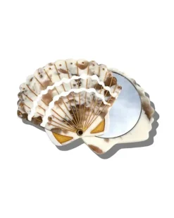 Solar Eclipse Hand-Painted Compact Mirror Seashell New