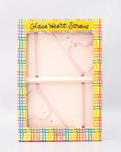 ban.do Heart Glass Straw Set New