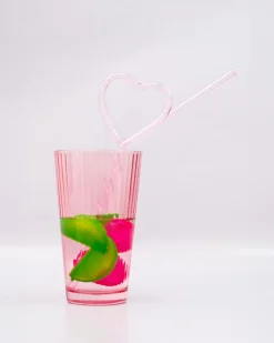 ban.do Heart Glass Straw Set New