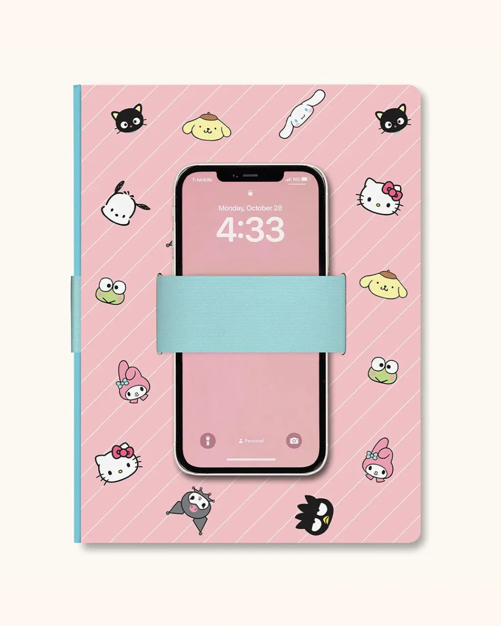 Studio Oh! Hello Kitty & Friends Casey Notebook - Pink Pinstripe Hot