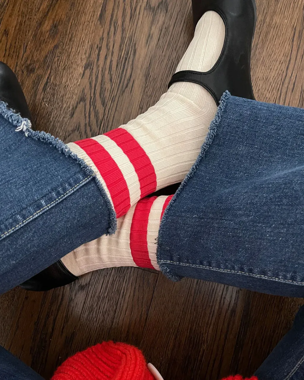 Le Bon Shoppe Her Varsity Socks - Red Varsity Red Online