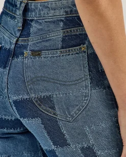 Lee High Rise Patchwork Flare Jeans - Traveling Pant New