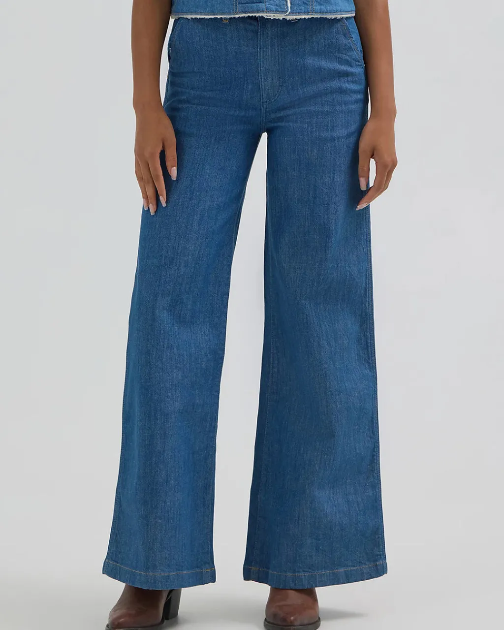 Wrangler High Rise Trouser - Original Rinse Outlet