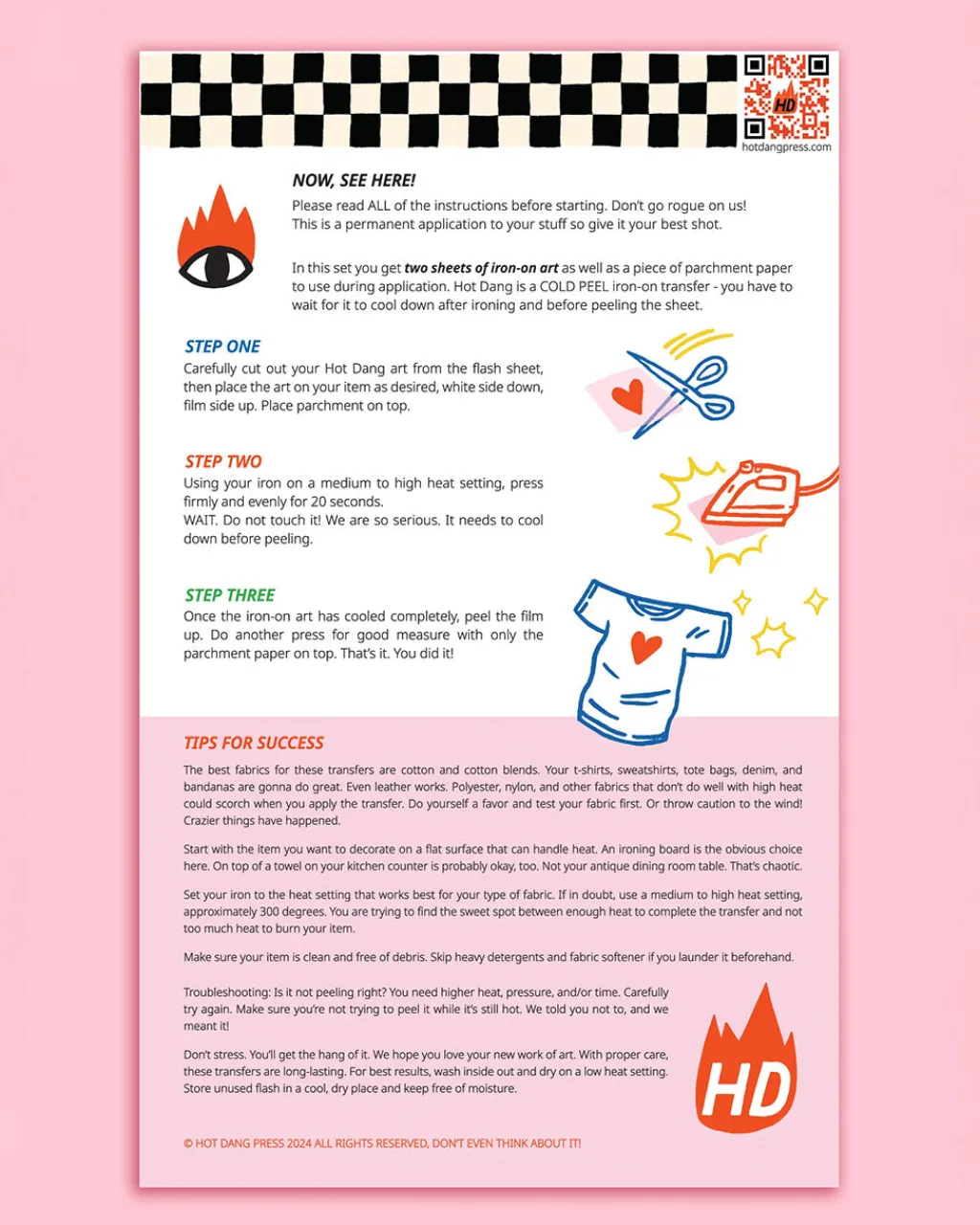 Hot Dang Press Iron-On Sheet Set J'adore Le Pain New