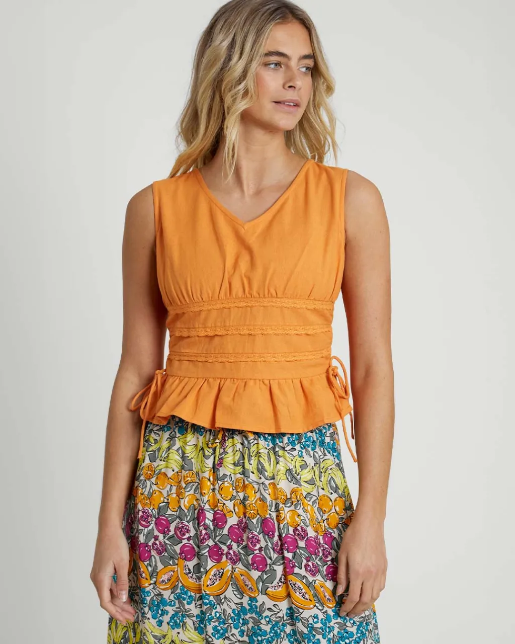 Native Youth Lace Linen Blend Cami Online