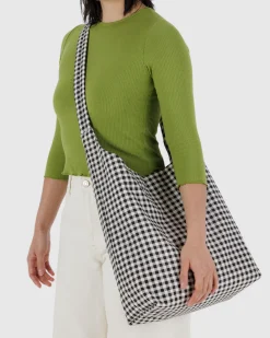Baggu Large Nylon Sling - Black & White Gingham Sale