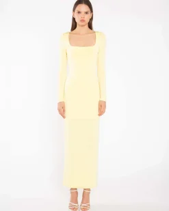 Glamorous Lemon Yellow Square Neck Maxi Dress Best
