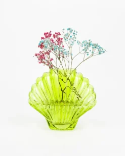 Doiy Glass Seashell Vase Lime Green Best