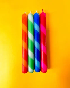 The Colour Emporium Dip Dye Dinner Candles - Set Of 4 Lollipops Best