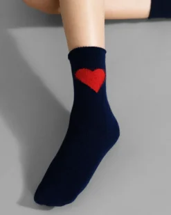 Hansel from Basel Love Cashmere Crew Socks - Navy Sale
