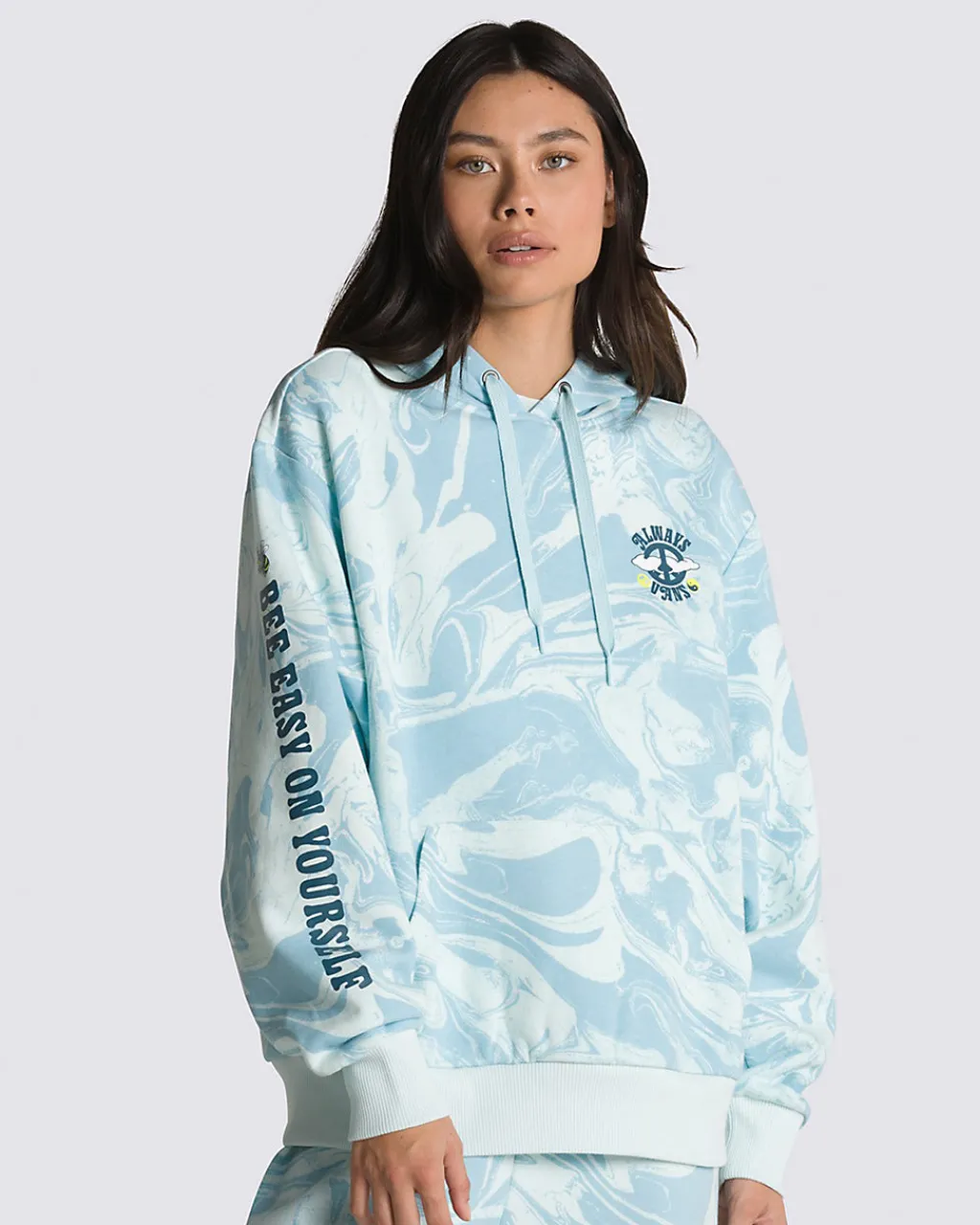 Vans Marble Print Hoodie - Blue Glow Best