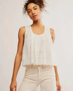 Free People Marina Eyelet Tank - Clean Ivory Online