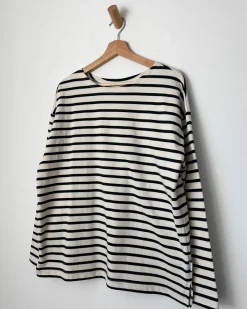 Le Bon Shoppe Marseille Boat Neck Top - Navy Stripe Outlet