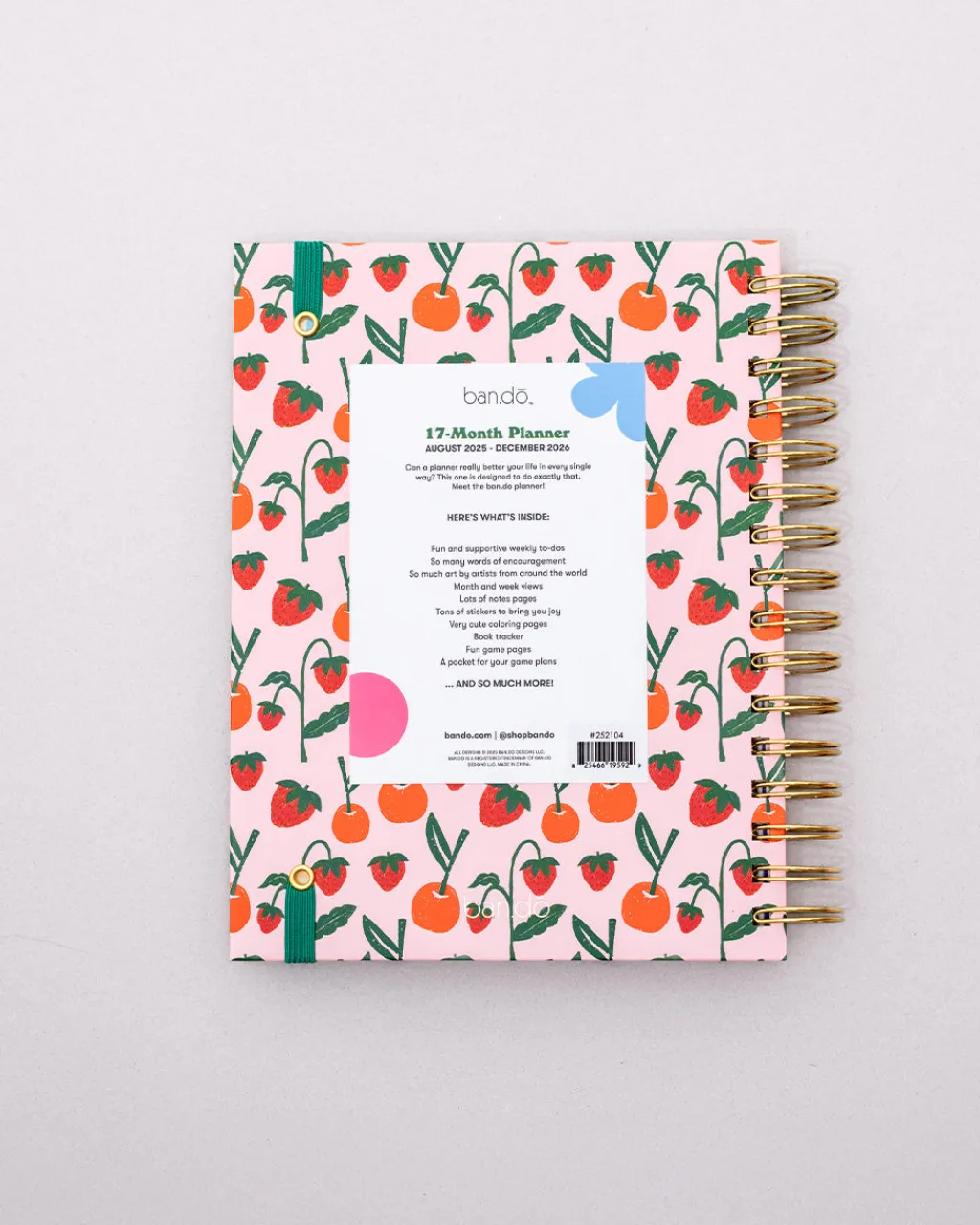 ban.do Medium 17-Month Academic Planner - Cherries & Strawberries Sale
