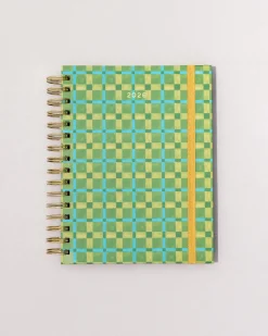 ban.do Medium 12-Month Annual Planner - Green Plaid Online