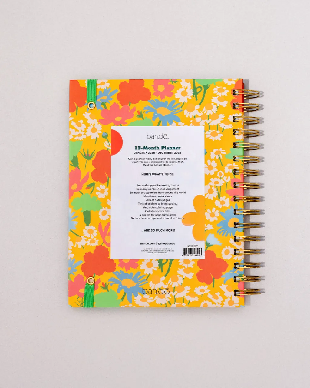 ban.do Medium 12-Month Annual Planner - Yellow Floral Discount