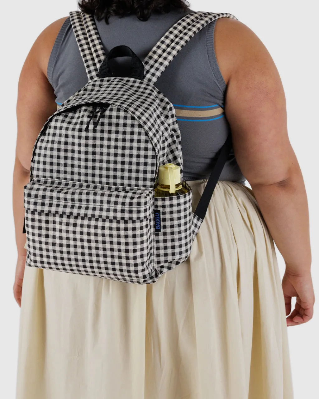 Baggu Medium Nylon Backpack - Black & White Gingham Discount