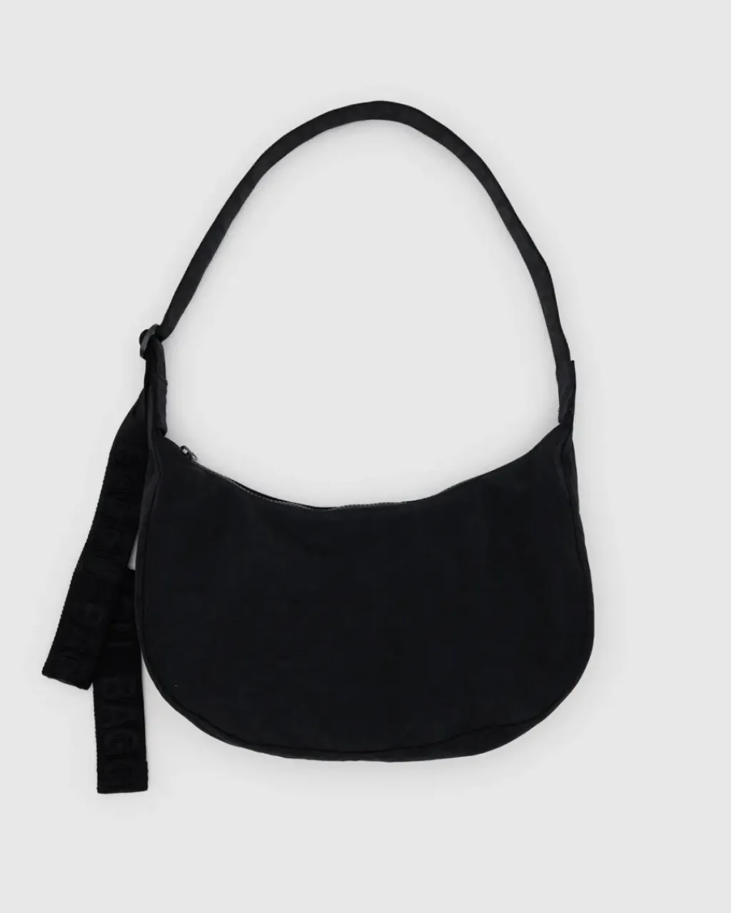 Baggu Medium Nylon Crescent Bag w/ Key Leash - Black New