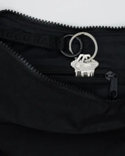 Baggu Medium Nylon Crescent Bag w/ Key Leash - Black New