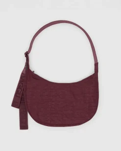 Baggu Medium Nylon Crescent Bag w/ Key Leash - Mahogany New
