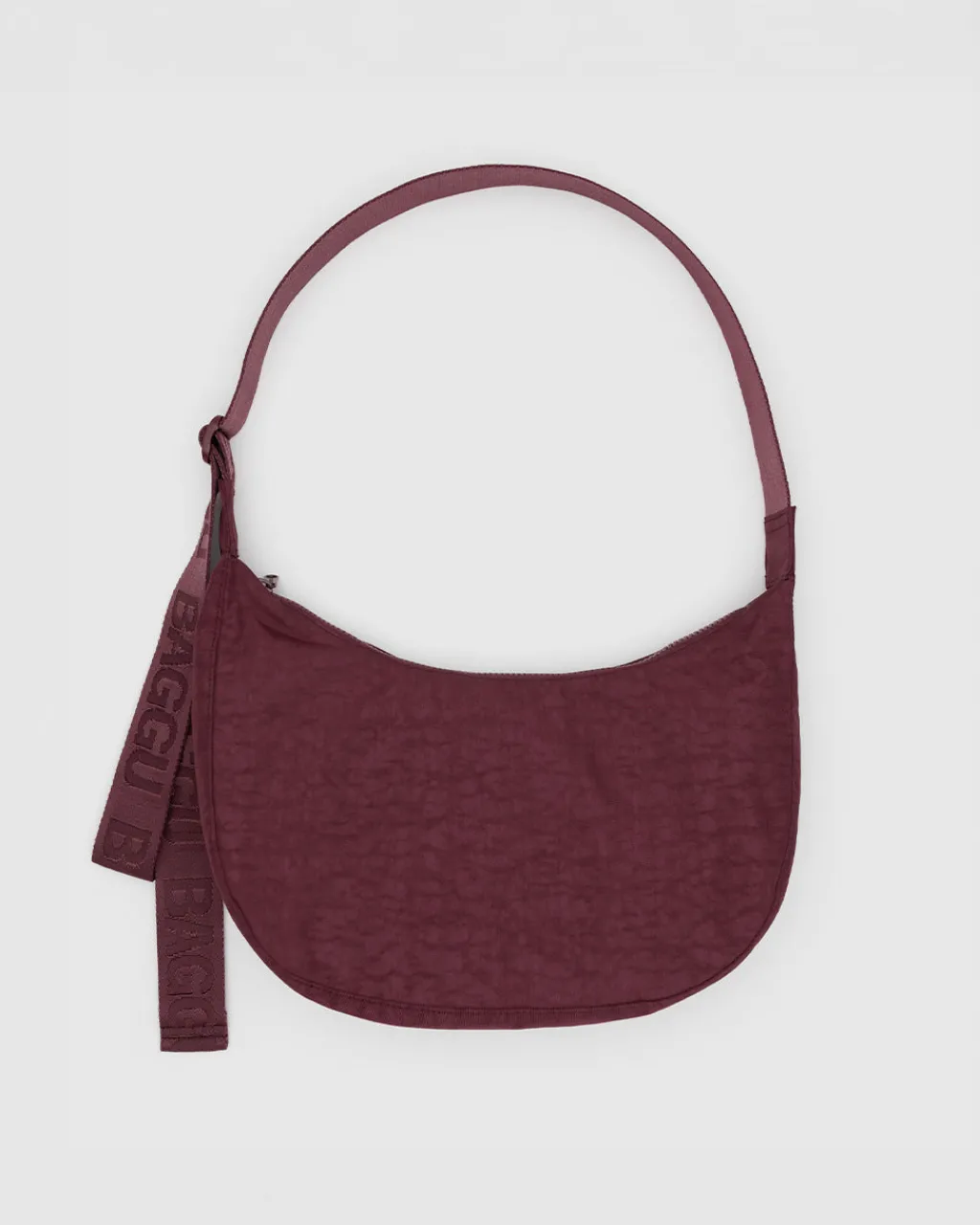 Baggu Medium Nylon Crescent Bag w/ Key Leash - Mahogany New