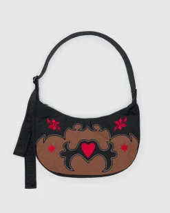 Baggu Medium Nylon Crescent Bag w/ Key Leash - Western Appliqué Online
