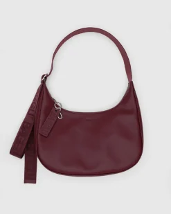 Baggu Medium Recycled Leather Crescent Bag - Mahogany Clearance