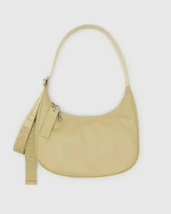 Baggu Medium Recycled Leather Crescent Bag - Straw New