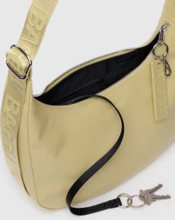 Baggu Medium Recycled Leather Crescent Bag - Straw New
