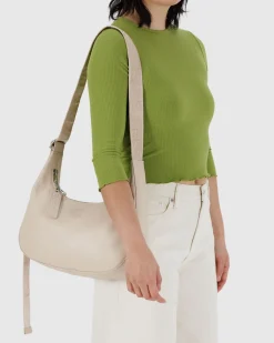 Baggu Medium Recycled Leather Crescent Bag - Stone Sale