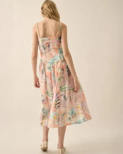 Promesa Meet Me in Miami Tropical Motif-Print Midi Dress Clearance