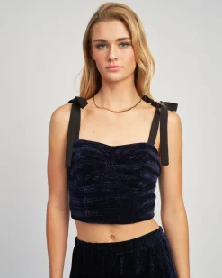 En Saison Micah Bustier Top - Navy
