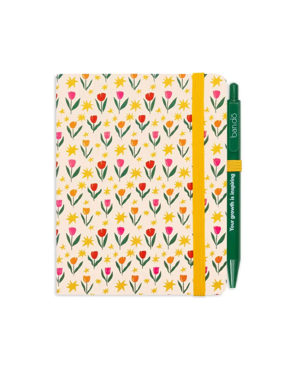 ban.do Mini Notebook with Pen - Tulips on Cream New