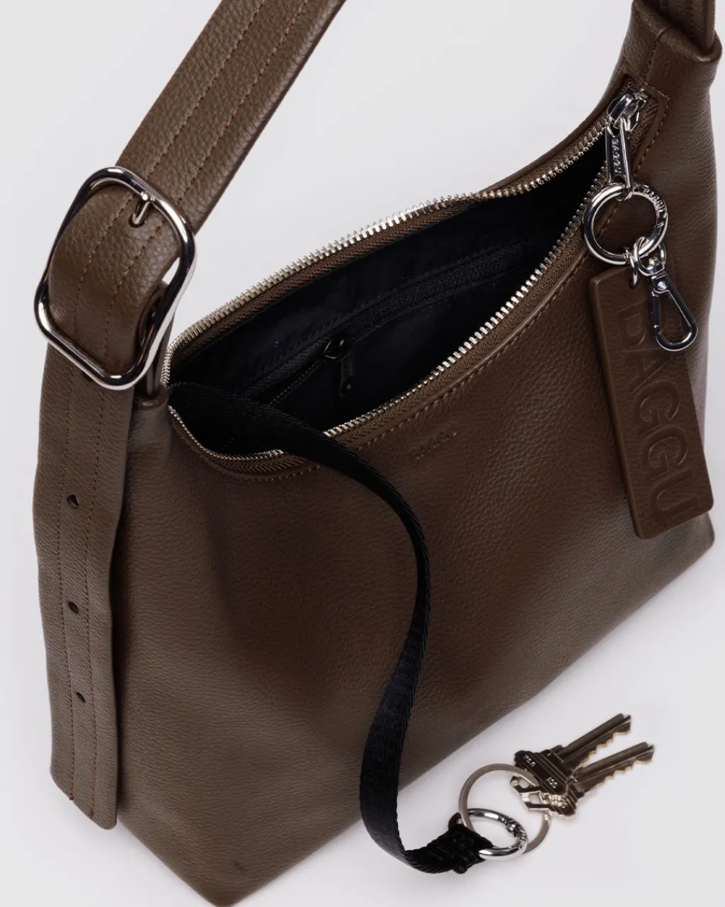 Baggu Mini Recycled Leather Shoulder Bag - Brown Hot