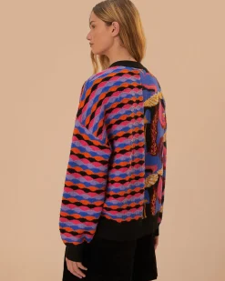 Farm Rio Mixed Mushrooms Knit Cardigan Clearance