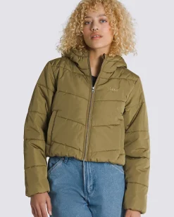 Vans MTE Aubrey Foundry Crop Puff Hood Jacket - Gothic Olive Green Hot