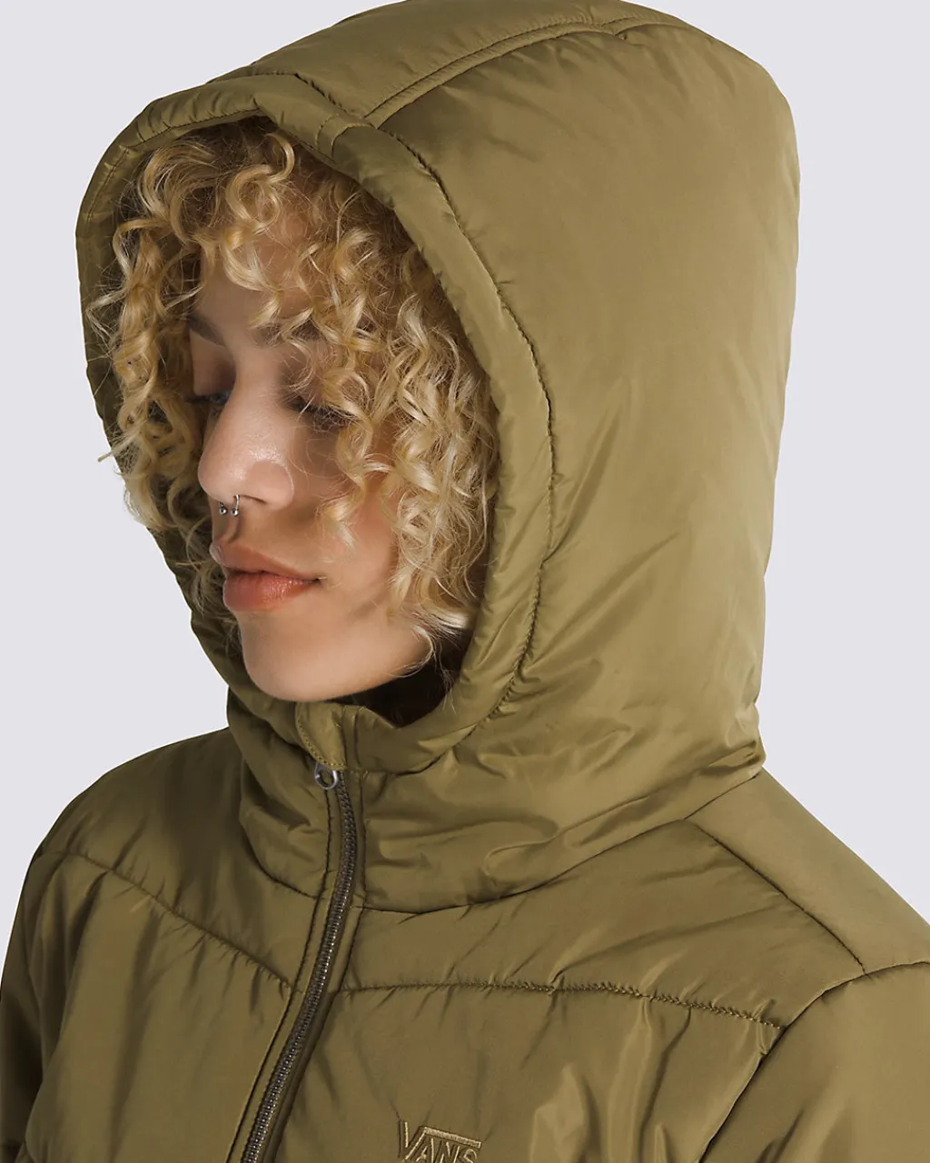 Vans MTE Aubrey Foundry Crop Puff Hood Jacket - Gothic Olive Green Hot