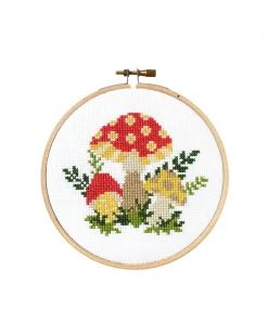 The Stranded Stitch Cross Stitch Kit Mushroom Hot