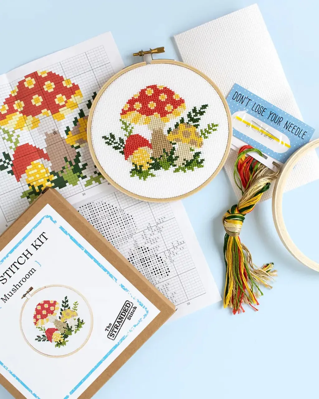 The Stranded Stitch Cross Stitch Kit Mushroom Hot