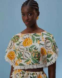 Farm Rio Off-White Biriba Blouse Clearance