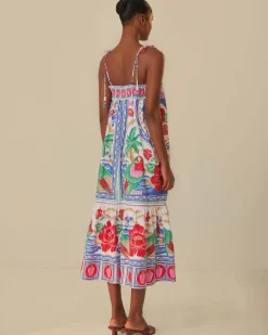 Farm Rio Off-White Flowers Beach Maxi Dress Clearance
