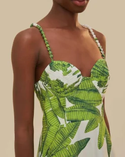 Farm Rio Off-White Palm Fan Midi Dress Sale
