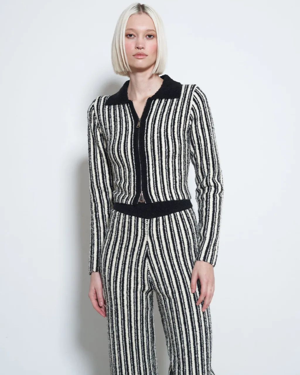 Rationalle Penny Knit Pant - Black Stripe Hot