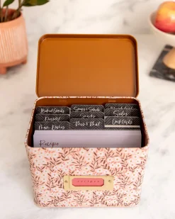 1canoe2 Tin Recipe Box Pink Daisy Outlet