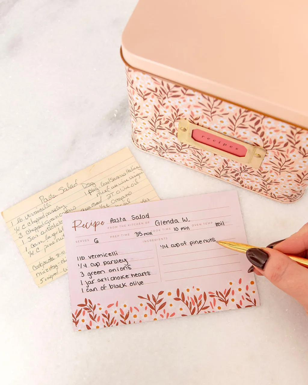 1canoe2 Tin Recipe Box Pink Daisy Outlet