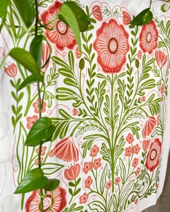 Gingiber Tea Towel Pink Poppy Hot