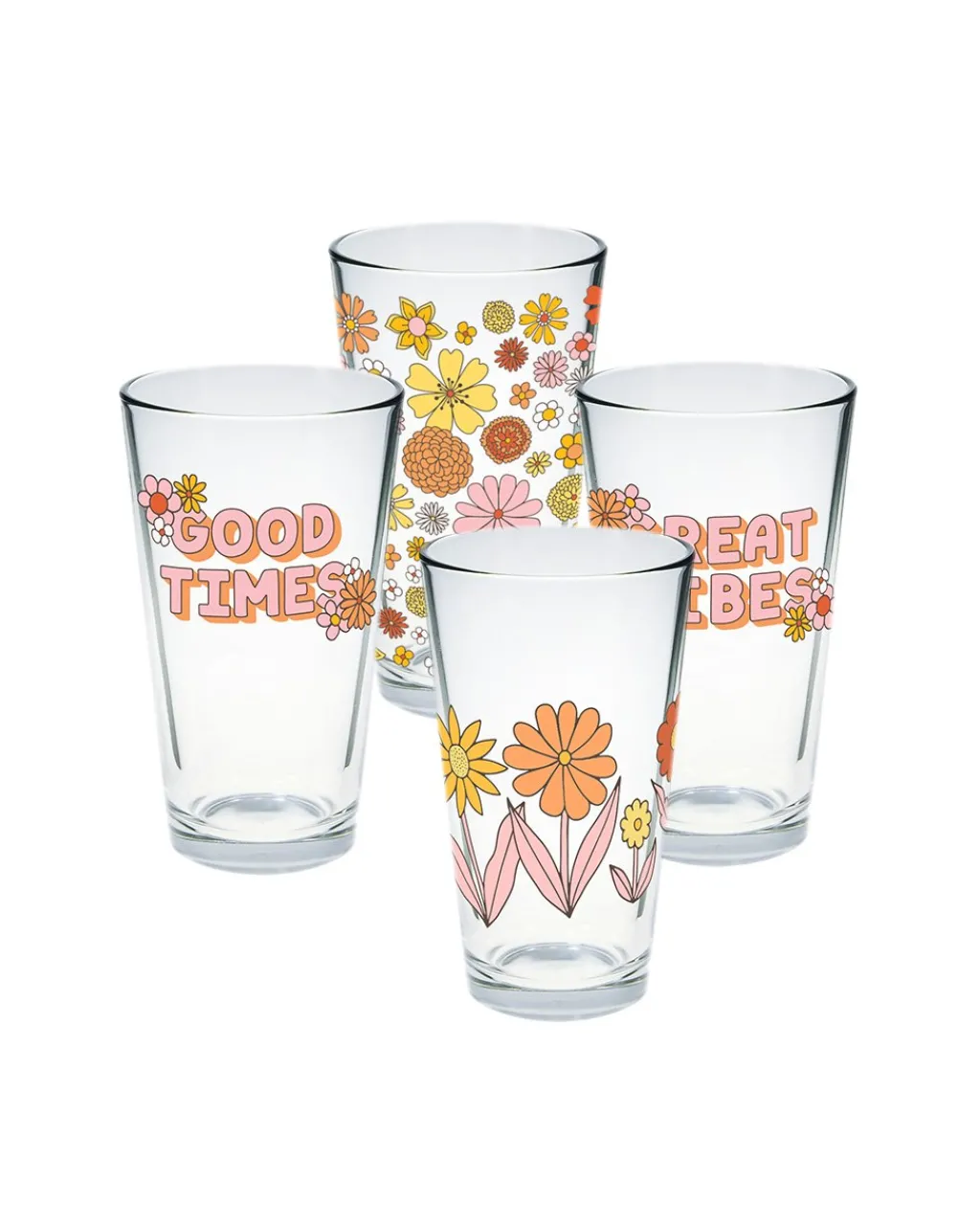 Talking Out Of Turn Pint Glass Set - Flower Power Outlet